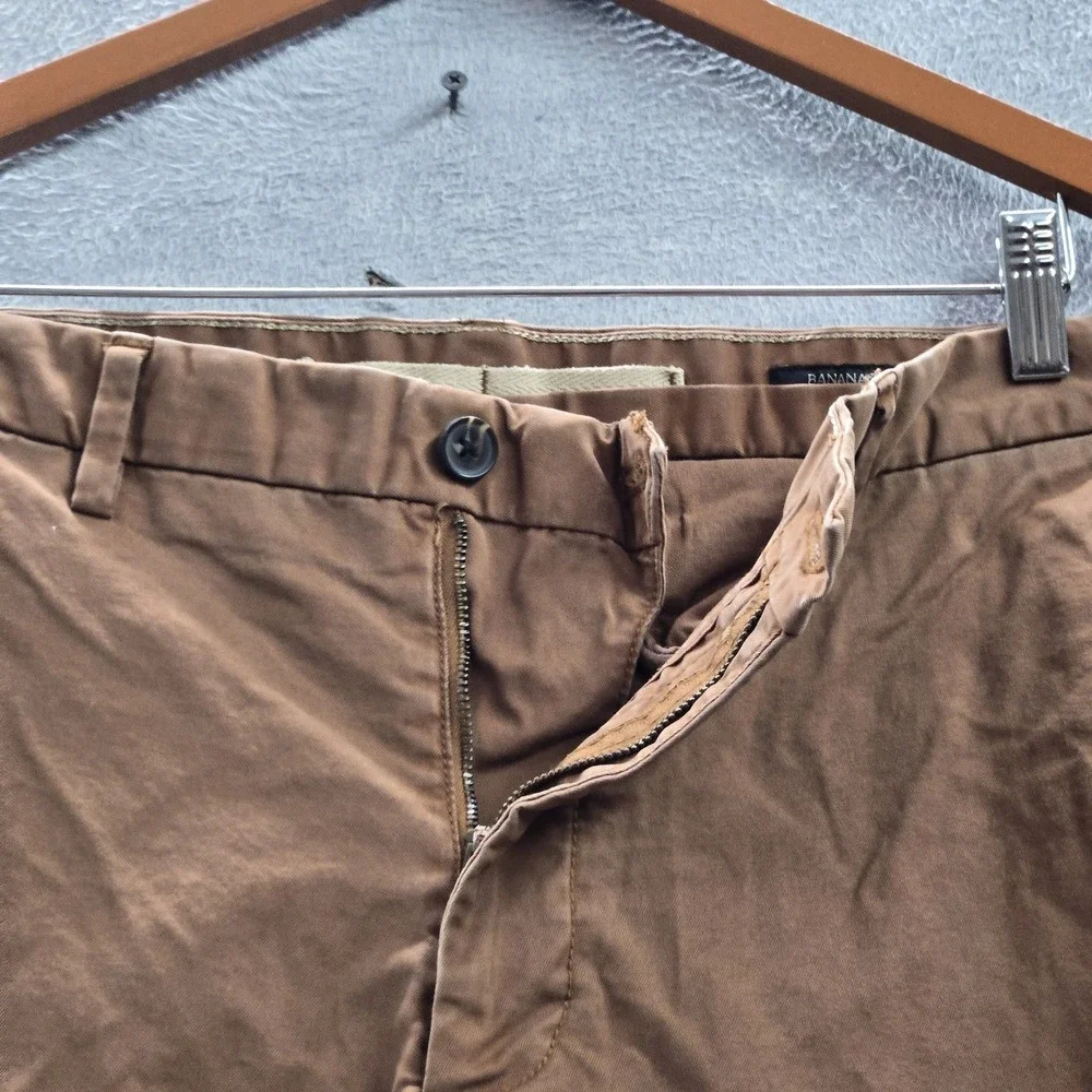 Banana Republic‎ Men Pants 34X34 Brown Chino Twill Lived-In Athletic Fit